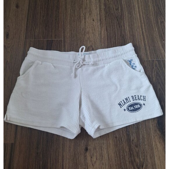 💙 Sea LaLa Printed Cropped Sweatshirt Shorts Set Size M 100% Cotton Lounge Athl - Picture 6 of 8